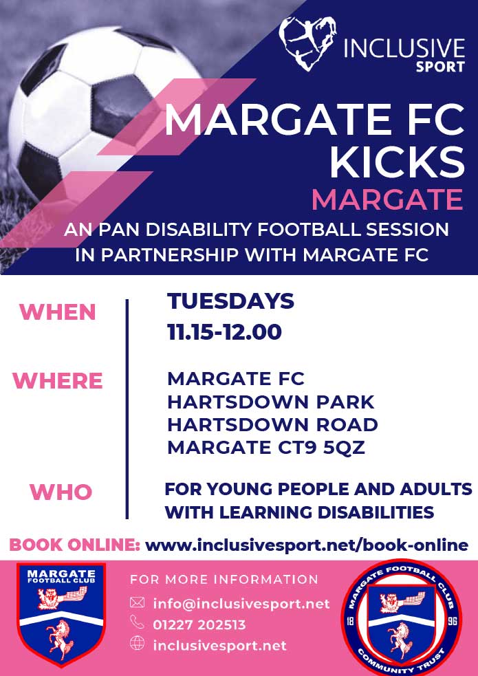 Inclusive Sport Adults Margate FC Kicks flyer