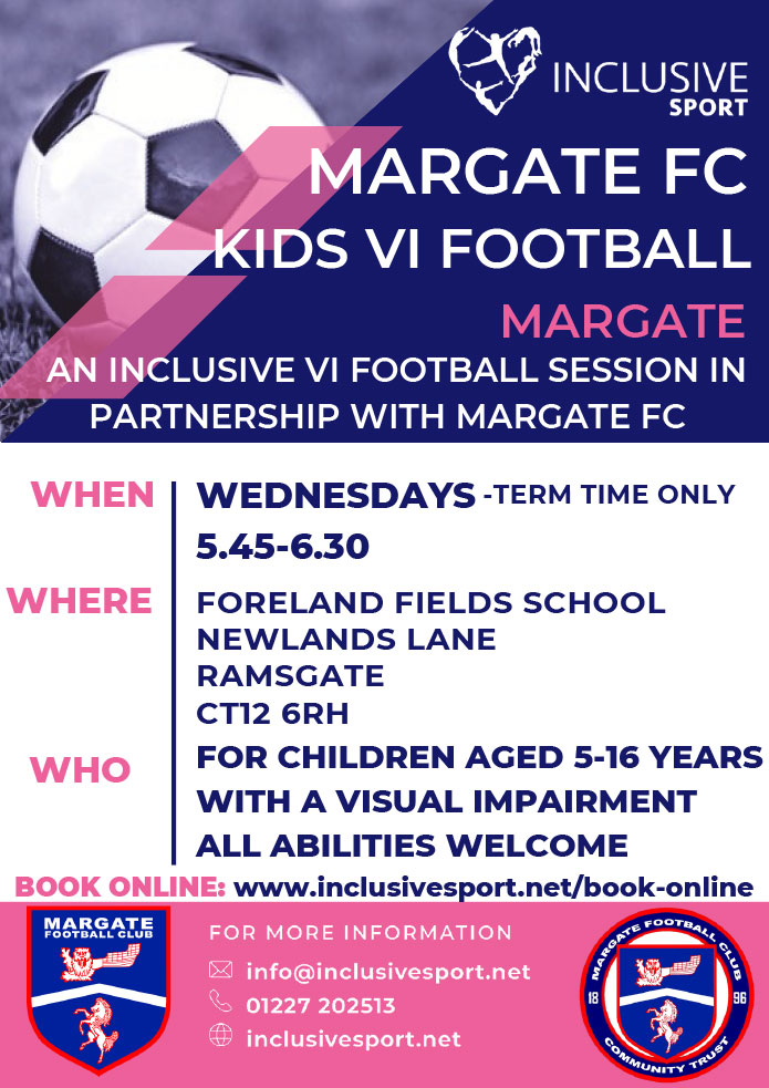 Inclusive Sport Children Margate VI Football flyer